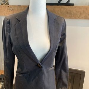 Mango Navy Jacket with Grey Stripes size 4 Us